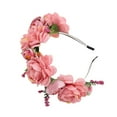 thumbnail image 1 of Outfmvch Crown of Thorns Headpiece,Flower Crown Flower Headpiece Summer Wreath Headband Small Rose Headband Girl Adult Headwear Fairy Crown Flower Headband Pink One Size, 1 of 2