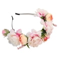 thumbnail image 1 of Outfmvch Crown of Thorns Headpiece,Flower Crown Flower Headpiece Summer Wreath Headband Small Rose Headband Girl Adult Headwear Fairy Crown Flower Headband White One Size, 1 of 2