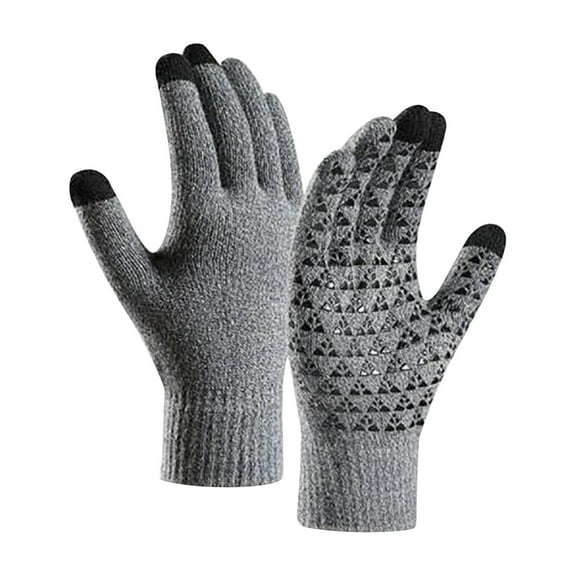 Outfmvch Cycling Gloves for Men Winter Cold Weather, Five Fingers Touch Screen Winter Gloves for Men, Waterproof Anti-slip Warm Gloves Liners for Cycling Biking Walking Sporting Driving E One Size