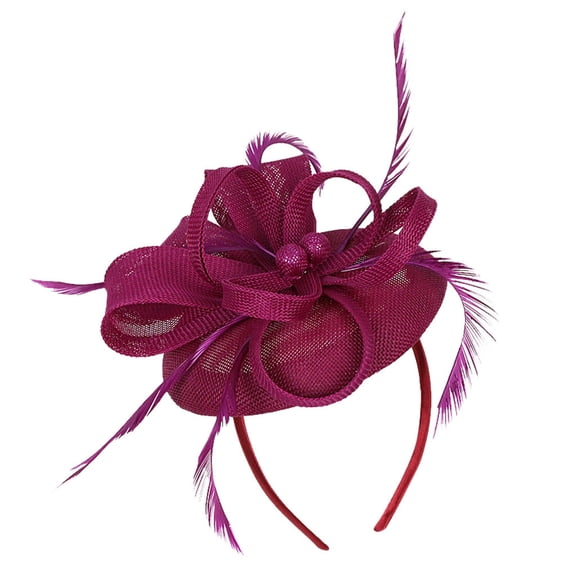 Outfmvch Fascinators Hats for Women Fascinators Hats for Women Fascinators Hats for Women Tea Party Fascinators for Women Feather Headband Feather Headpiece Hair Feathers Clip in Wine One Size