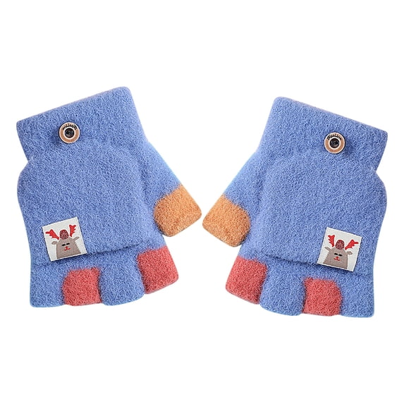 Outfmvch Fingerless Gloves for Women Cycling Gloves Mittens for Women Biking Gloves Hunting Gloves Warm Gloves Riding Gloves Z Blue One Size