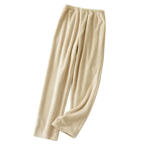 Outfmvch Flannel Pajama Pants Women Warm Pajamas for Women Fluffy Pajama Pants Pajamas Women Comfy Pajamas Womens Cotton Pajamas Beige Xl