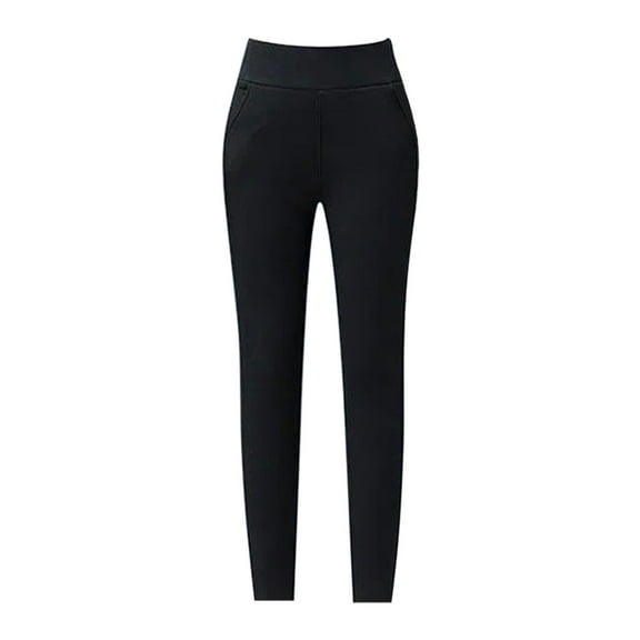 Outfmvch Fleece Lined Pants Women Fall Leggings with Pockets Yoga Leggings for Women Christmas Pants for Women Christmas Leggings for Women Baggy Pants High Waisted Leggings for Women Black L
