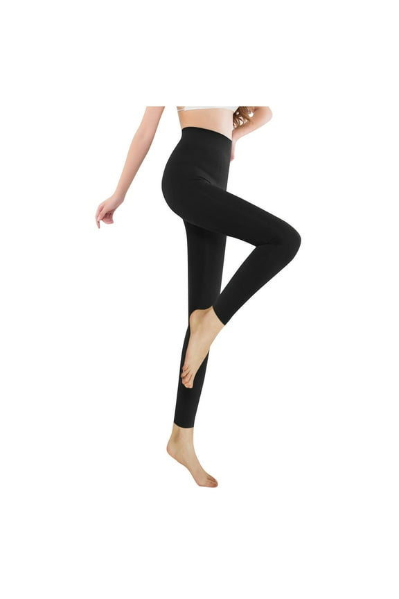 Fleece Lined Tights Winter Leggings for Women Warm Tights for Women No Front Seam Leggings for Women Fleece Lined Pants Women Hiking Pants Women High Waisted Compression Leggings Black S