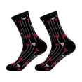 thumbnail image 1 of Outfmvch Fleece Socks Home Thermal Slipper Valentine's Day Red Hearts Pattern Mid-calf Dress Casual Unisex Socks In Black with Red Color Warm Fuzzy Socks Red 7 One Size, 1 of 3