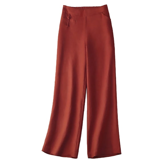 Outfmvch Flowy Pants for Women With Side Pockets Women' S Culottes Wide Leg Linen Pants Trousers with Pockets Culottes for Women High Waisted Linen Pants Women Flowy Lounge Beach Pants Red M-3XL