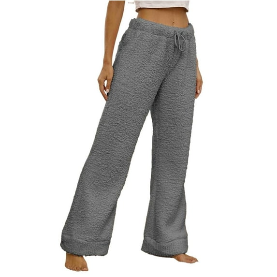 Outfmvch Fuzzy Pajamas for Women Baggy Pajama Pants Fall Pajama Pants Womens Cotton Sleep Shorts Comfy Pajamas Jogger Pajamas for Women's Pajama Pants Gray M