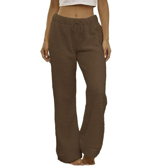Outfmvch Fuzzy Pajamas for Women Baggy Pajama Pants Fall Pajama Pants Womens Pajamas Pants Cotton Pajamas Fleece Pajamas Women Gingham Pajamas Women Brown 4xl
