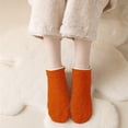 thumbnail image 1 of Outfmvch Fuzzy Slipper Socks for Women Crew Slipper Fluffy Slipper Fuzzy Socks for Women Fluffy Cozy Cabin Winter Warm Soft Fleece Comfy Thick Socks with Grips Orange One Size, 1 of 4
