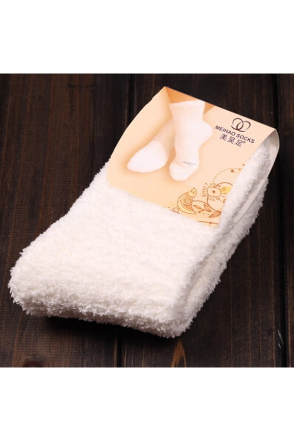 Fuzzy Socks for Women,Wool Socks,Grip Socks,Home Women Girls Soft Bed Floor Socks Fluffy Warm Winter Pure Color ,Thermal Socks,Socks for Women White One Size