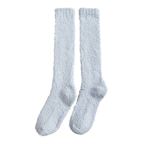 Outfmvch Fuzzy Socks for Women Gripper Socks Fall Socks Ankle Socks Funny Socks Men's Socks Leg Warmers Gray One Size