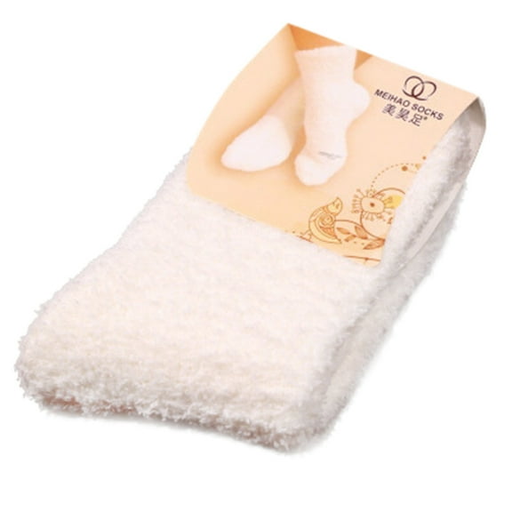 Outfmvch Fuzzy Socks for Women Slipper Socks Wool Socks Knee High Socks for Women Hiking Socks Women Girl Socks Mens No Show Socks White One Size