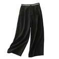 thumbnail image 1 of Outfmvch Gauze Pants Flowy Wide Leg Drawstring High Waist Drawstring Pants Women Wide Leg Linen Pants Beach Pants for Women Trousers with Pockets High Waisted Linen Pants Women Black M-3XL, 1 of 6
