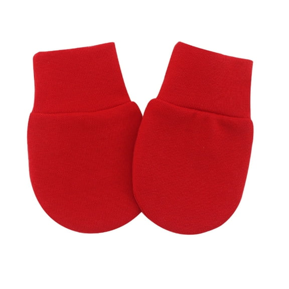 Outfmvch Gloves Mittens For Women Newborn Baby Mittens Infant Toddler Gloves No Scratch Mittens Unisex Cotton Gloves For 0-6 Months Baby Boys Girls Winter Gloves Men Red One Size