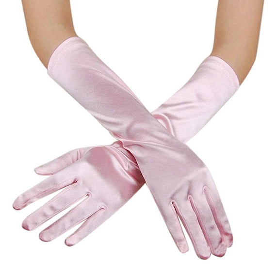 Outfmvch Gloves Winter Gloves Gloves Womens Prom Opera Gloves Satin Wedding Long Bridal Evening Party Gloves/Mittens Gloves For Women Pink One Size