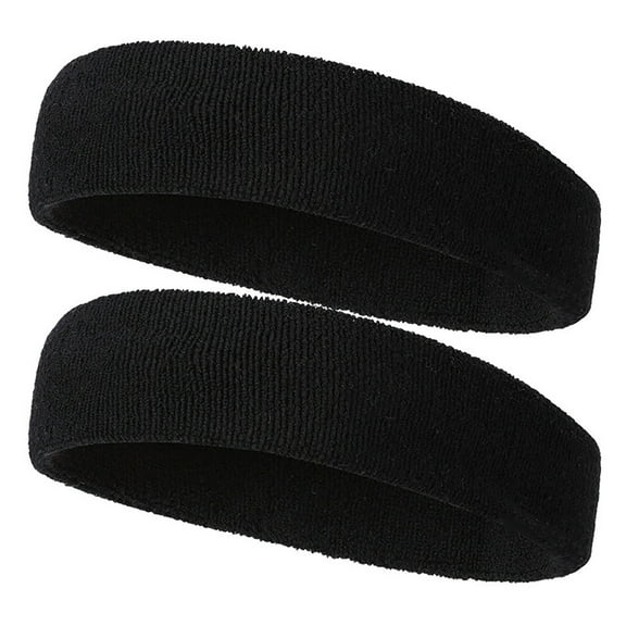 Outfmvch Headbands,Workout Headbands Sweat Band Wicking Sports Cotton Thick Pile Cloth Wweat Proof Belt Headbands Non Slip Running Headband Black One Size