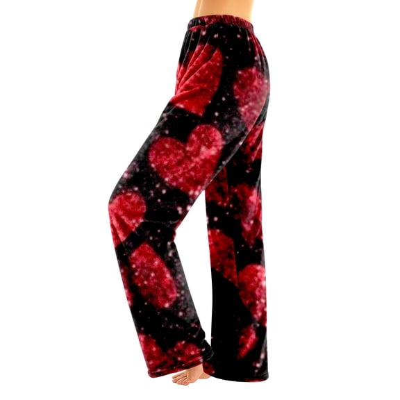 Outfmvch Heart Pajama Pants for Women Fleece Pajama Pants Women Womens Wide Leg Yoga Pants Womens Pj Pants Pj Pants Cotton Pajamas Striped Pants Red 1 M