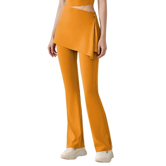 Outfmvch High Waisted Compression Leggings Slim Move Cellulite Leggings for Women Butt Lift Yoga Workout Pants High Waist Shapewear Tights Non See Through Leggings A1 Orange S-2XL