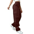 thumbnail image 1 of Outfmvch Hiking Pants Women Work Pants Women Pants for Women High Waisted Jeans for Women Joggers for Women Womens Joggers Wine M, 1 of 7