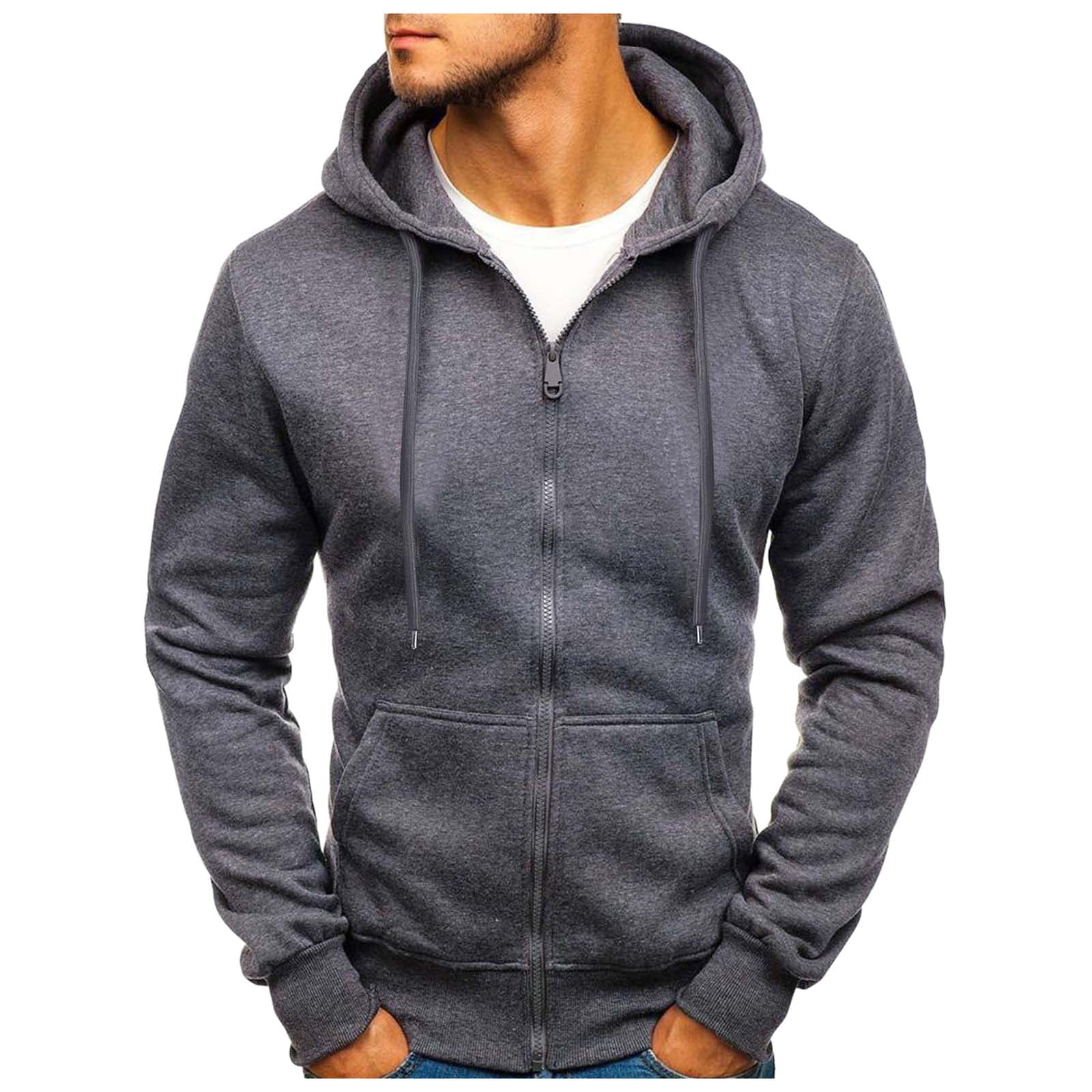 Outfmvch Hoodies For Men Hoodie Thick Fleece Custom Graphic Printed Hooded Shirt Sweat Men Luxury Hoodie Zip Up Hoodie Dark Gray 2Xl