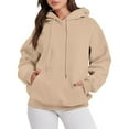 thumbnail image 1 of Outfmvch Hoodies Womens Hoodies Women'S Solid Color Zipperless Long Sleeved Pullover Hooded Sweater Zip Up Hoodie Women Khaki Xl, 1 of 5