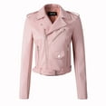 thumbnail image 1 of Outfmvch Jackets For Women Leather Jacket Women Ladies Fashion Coat Jacket The Belt Fashion Faux Leather Cool Zipper Decoration Jacket Racing Style Biker Jacket Winter Jackets For Women Pink Xl, 1 of 4