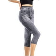 thumbnail image 1 of Outfmvch Jean Leggings for Women High Waisted Jeans for Women Stretchy Jeans for Women Petite Jeans for Women Low Waisted Jeans Womens Jeans Straight Leg Elastic Waist Jeans for Women Gray Xl, 1 of 7