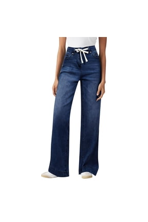 Jeans for Women Baggy Jeans Barrel Jeans Women Boyfriend Jeans for Women Jeans Mom Jeans High Waisted Baggy Straight Wide Leg Denim Pants Streetwear Jeans for Women Straight Leg Dark Blue S