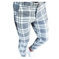 thumbnail image 1 of Outfmvch Joggers For Men Mens Jeans Men'S Casual Plaid Print Party Suit Pants Stretch Feet Pants With Pockets Men'S Pants White Xxl, 1 of 8