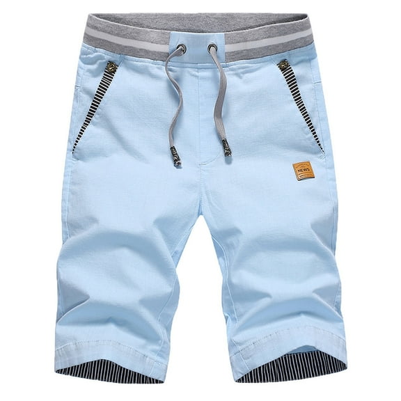 Outfmvch Joggers For Men Mens Shorts Men'S New Summer Casual Baggy Shorts Fashionable Loose Pure Cotton Colour Shorts Long Johns For Men Sky Blue 3Xl