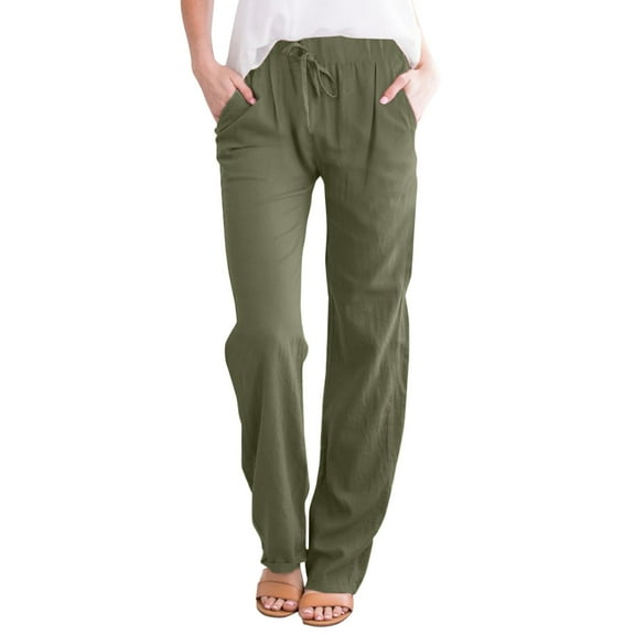 Outfmvch Joggers for Women Sweatpants Women Pants for Women Womens Pants Scrub Pants for Women High Waisted Wide Leg Pants Drawstring Elastic Trousers Straight Leg Long Pants Green XL