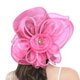 thumbnail image 1 of Outfmvch Kentucky Derby Hats for Women Wide Brim Sun Hat Beach Hat Church Hats Floppy Sun Hats for Women Derby Hats for Women Straw Cowboy Hats for Women Hot Pink One Size, 1 of 5