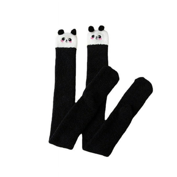 Outfmvch Knee High Fuzzy Socks Fuzzy Knee High Socks High-top Floor Socks Plush Ankle Socks Women Womens Low Cut Socks Golf Socks Work Socks for Men a