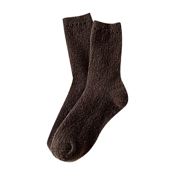 Outfmvch Knee Socks for Women Girl Socks Womens Fuzzy Socks Fluffy Socks Womens No Show Socks Ruffle Socks Women Socks for Men Coffee One Size