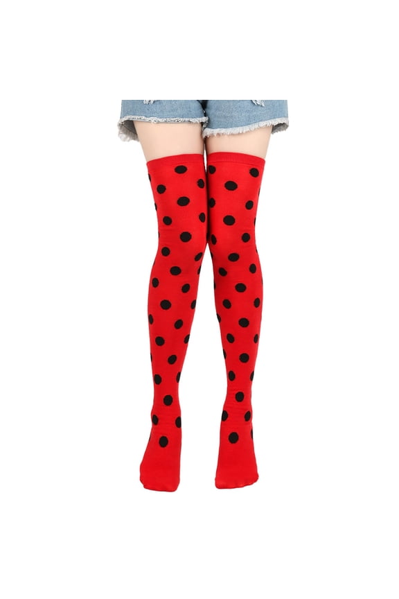 Over Knee Thigh Socks thigh high socks thigh high socks Dress Up Stocking Festival Makeup Dress Up Props COS Dots Knee Socks Stocking Socks for Women Gym Socks Women Watermelon Red A