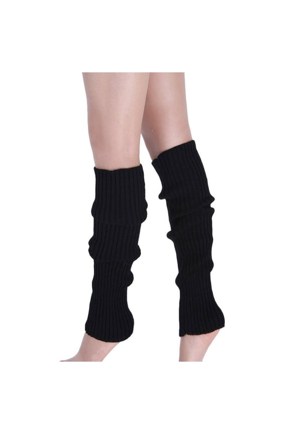 Leg Warmers Compression Socks For Women Wide Calf Knit Boot Stockings Warmer Leg Cuffs Socks Fuzzy Socks For Women Black One Size