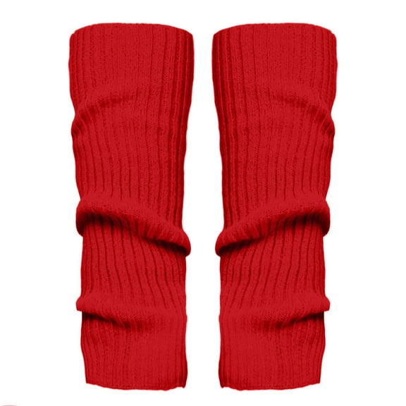 Outfmvch Leg Warmers for Women Ribbed Knitted Long Socks Leg Warmers Mens Ankle Socks Wool Socks for Women Toe Socks Women Knee High Socks Red One Size
