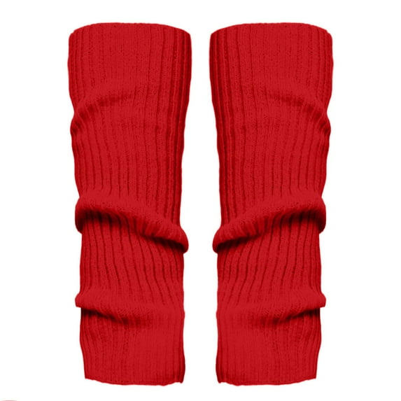 Outfmvch Leg Warmers for Women Ribbed Knitted Long Socks Leg Warmers Mens Ankle Socks Wool Socks for Women Toe Socks Women Knee High Socks Red One Size