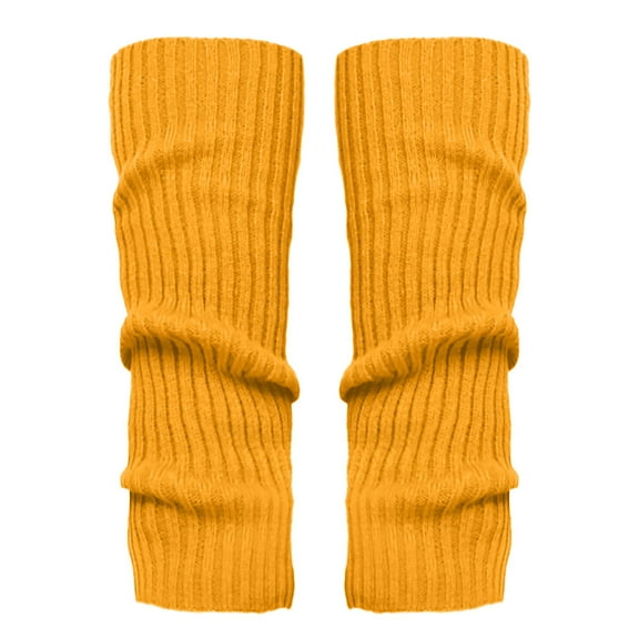Outfmvch Leg Warmers for Women Ribbed Knitted Long Socks Leg Warmers Grip Socks Women's Socks Knee High Socks for Women Socks for Men Yellow One Size