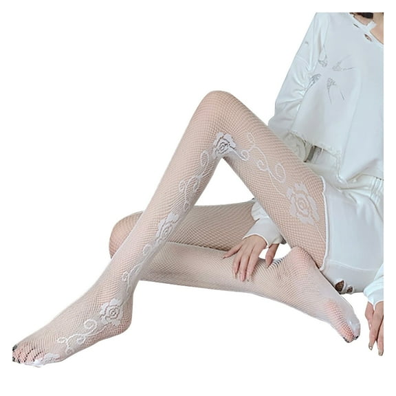 Outfmvch Leggs Pantyhose for Women Stockings for Women Sheer to Waist Pantyhose Womens Stockings Control Top Pantyhose for Women Fishnet Stockings for Women White One Size