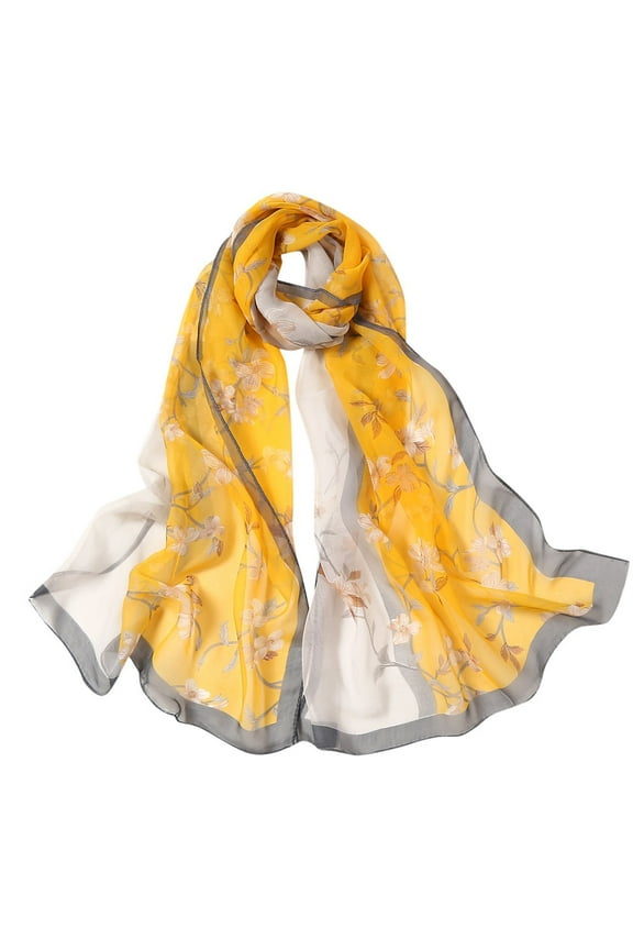 Lightweight Scarf Fashion Scarves Fall Scarf for Women Bandanas Bandana Silk Hair Scarf Silk Hair Wrap Yellow One Size