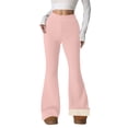 thumbnail image 1 of Outfmvch Lined Leggings for Women Thermal Flare Leggings Bellbottom Leggings for Women Plaid Pants for Women Dressy Pants for Women Thermal Leggings Striped Pants Women Light Pink L, 1 of 9