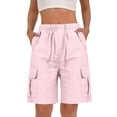 thumbnail image 1 of Outfmvch Linen Bermuda Shorts for Women Baggy Shorts Women Baggy Jorts for Women Pedal Pushers for Women Bermuda Shorts Athletic Running Shorts Women's Knee Length High Waisted Pink S, 1 of 6