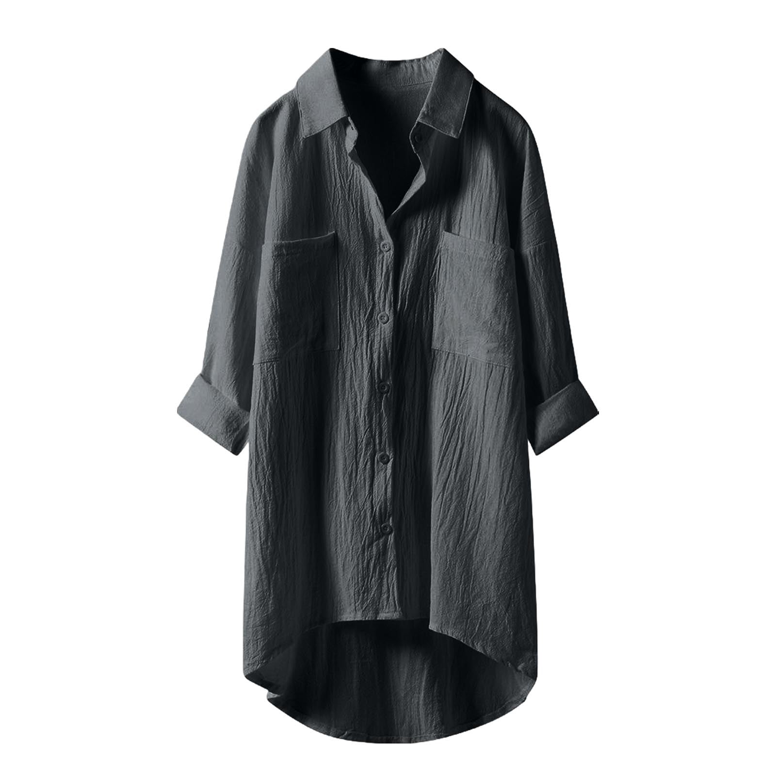 Outfmvch Linen Button Down Shirt Women Oversized Button Down Shirts for ...