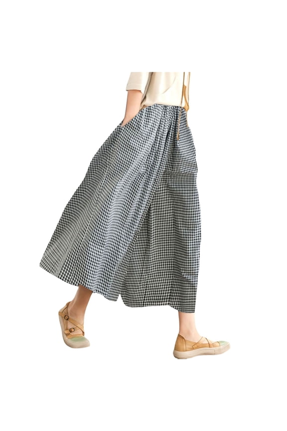 Linen Capri Pants for Women Yoga Capris with Pockets Pull On Elastic Boho Pants for Women 2026 Capris Drawstring with Pockets Drawstring Elastic Waist Elastic Waist Trousers Dark Gray L-5XL