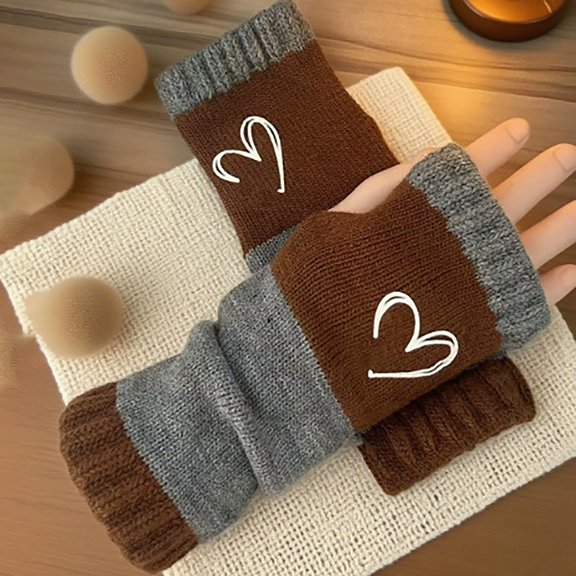 Outfmvch Long Fingerless Gloves Women Winter Long Fingerless Gloves - Knitted Arm Warmers, Thumbhole, Elbow Length, Stretchy Arm Warmers Coffee One Size