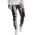 thumbnail image 1 of Outfmvch Long Johns For Men Joggers For Men Men'S Fashion Casual Stitching Leg Multi-Pocket Pants Pants Cargo Pants For Men Gray L, 1 of 9
