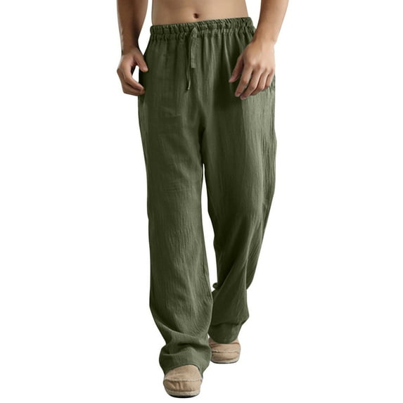 Outfmvch Long Johns For Men Joggers For Men Men Spring And Summer Pant Casual All Match Solid Color Painting Loose Plus Size Trouser Fashion Beach Pockets Pant Cargo Pants For Men Army Green 3Xl