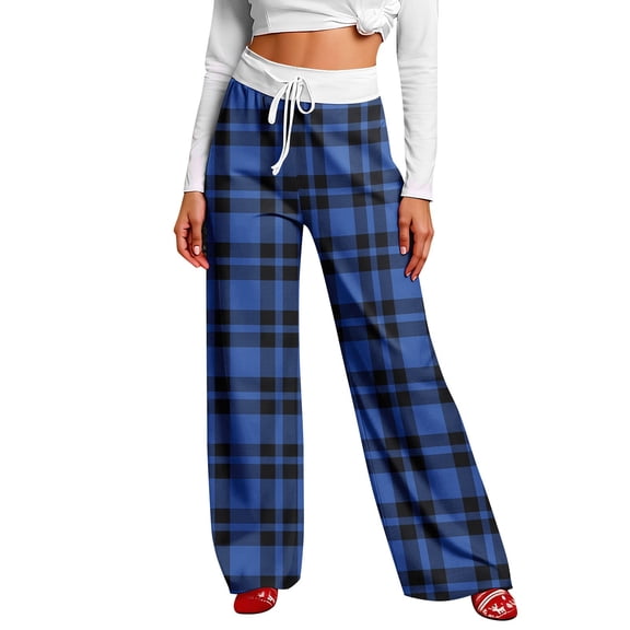 Outfmvch Lounge Pants Women Plaid Pants for Men Warm Pajamas for Men Soft Pajamas for Women Matching Pj Pants Women's Sleep Pants Pajama Pants Women Blue 3xl