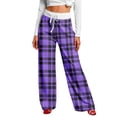 thumbnail image 1 of Outfmvch Lounge Pants Women Plaid Pants for Men Warm Pajamas for Men Women Pajama Pants Gingham Pants Plaid Pajama Pants Women Blanket Pants Purple Xl, 1 of 9